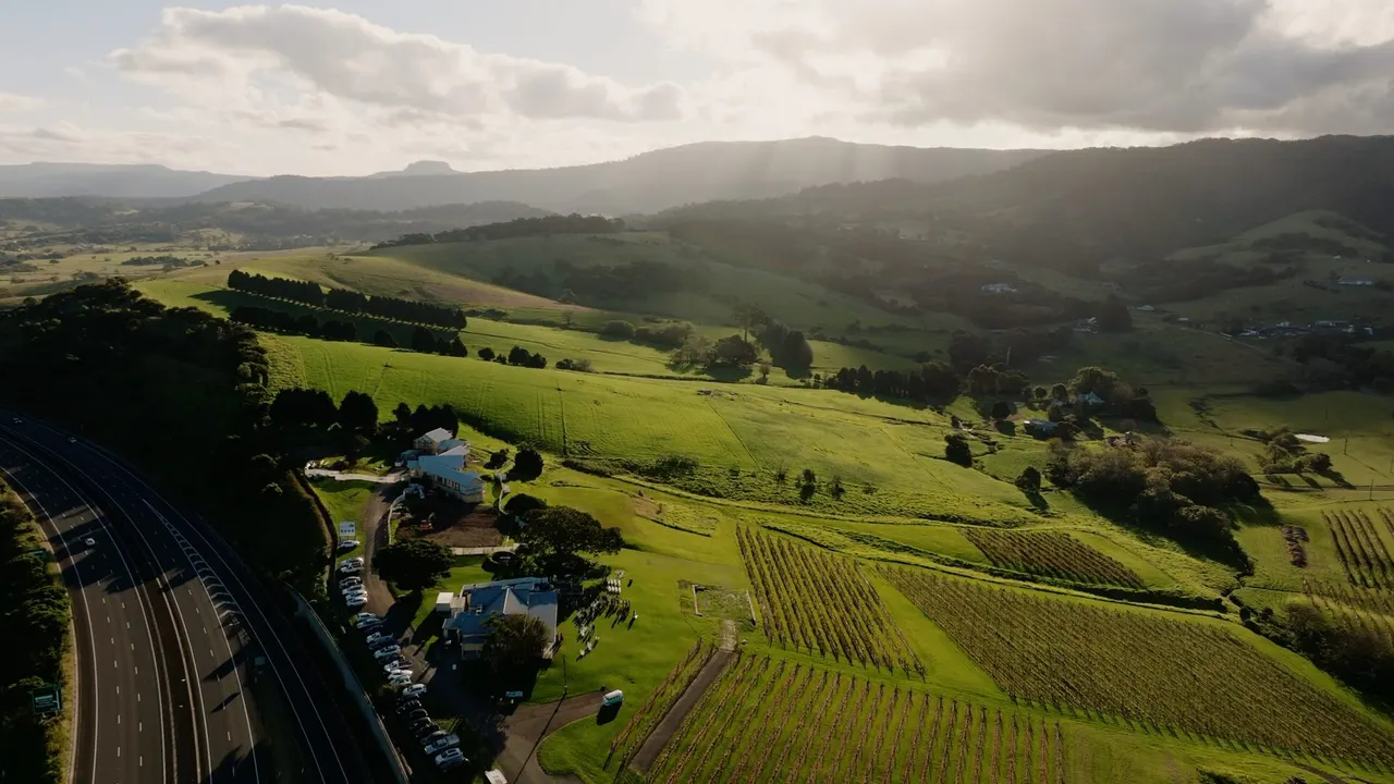 Ali & Matt at Crooked River Wines, Gerringong, wedding film frame 7