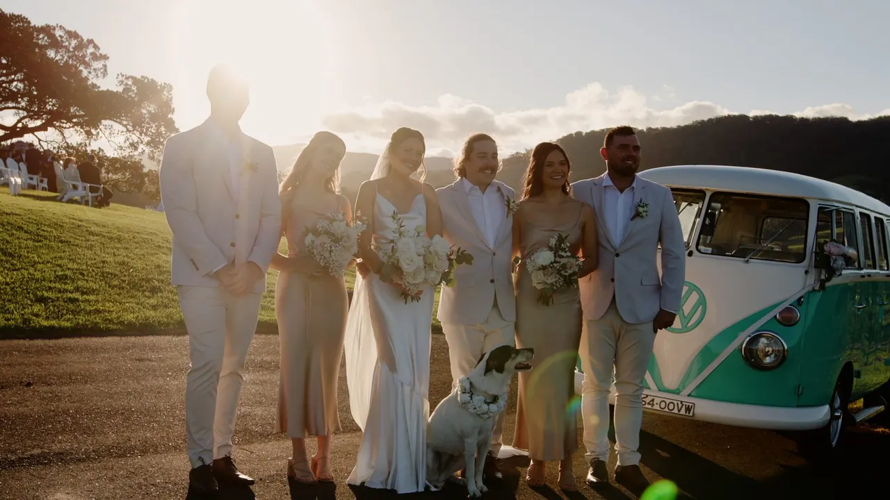 Still from Ali & Matt's wedding film at Crooked River Wines, Gerringong