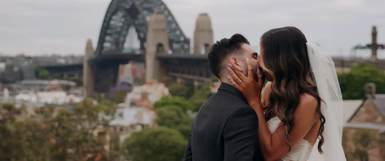 Clare & Joseph at Le Montage, Sydney, wedding film frame 4