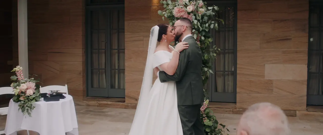 Connie & Rob at Gunners Barracks, Sydney, wedding film frame 16