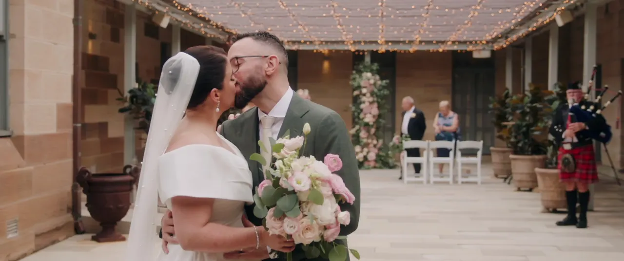 Connie & Rob at Gunners Barracks, Sydney, wedding film frame 18