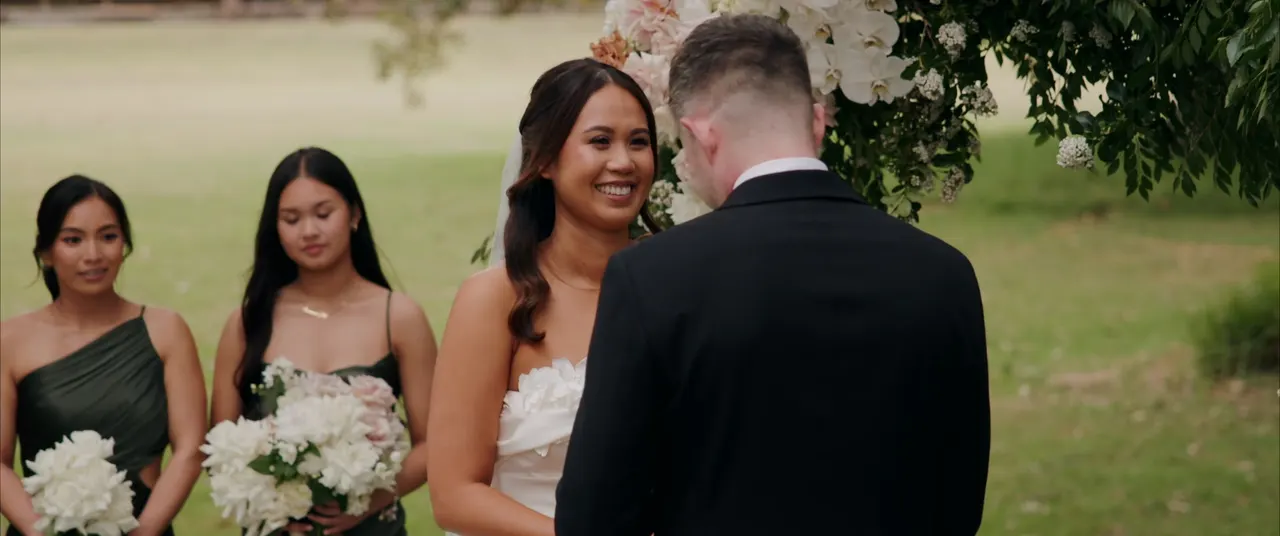 Jannet & James at Paperbark Grove, Centennial Park, wedding film frame 12