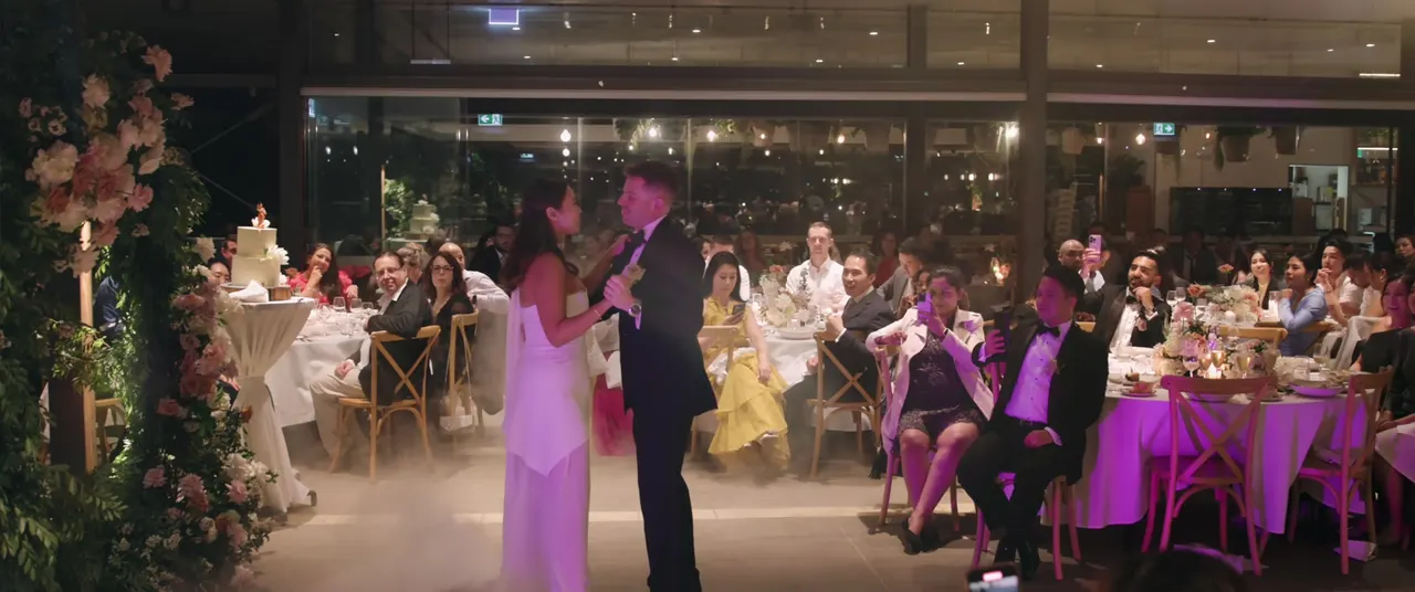 Jannet & James at Paperbark Grove, Centennial Park, wedding film frame 18